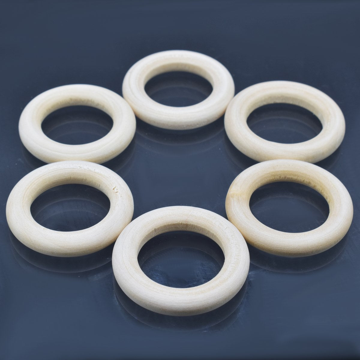 Round Wooden Ring 40Mm 6Pcs Set Rwr40Mm