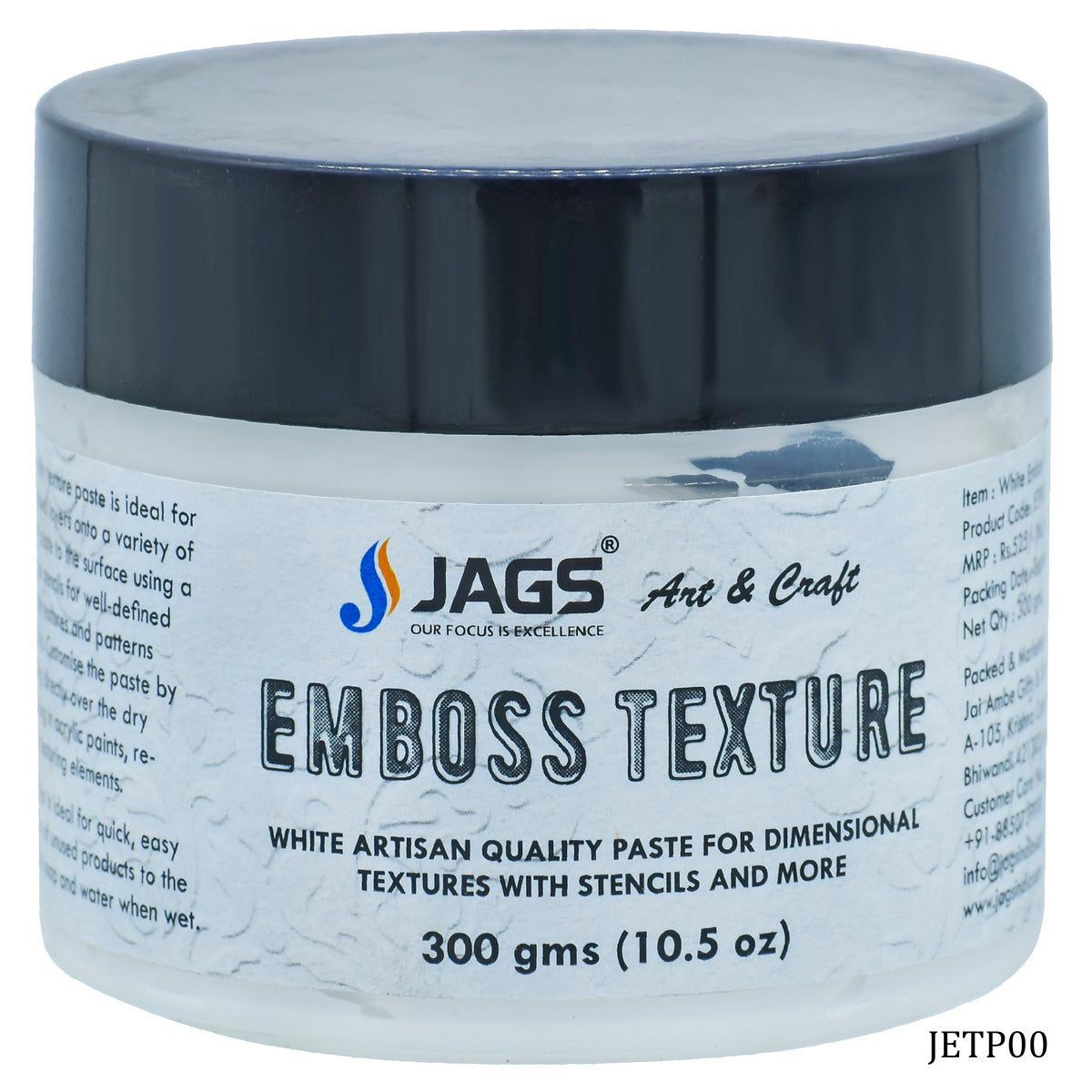 Jags Emboss Texture Paste 300Gms White Jetp00