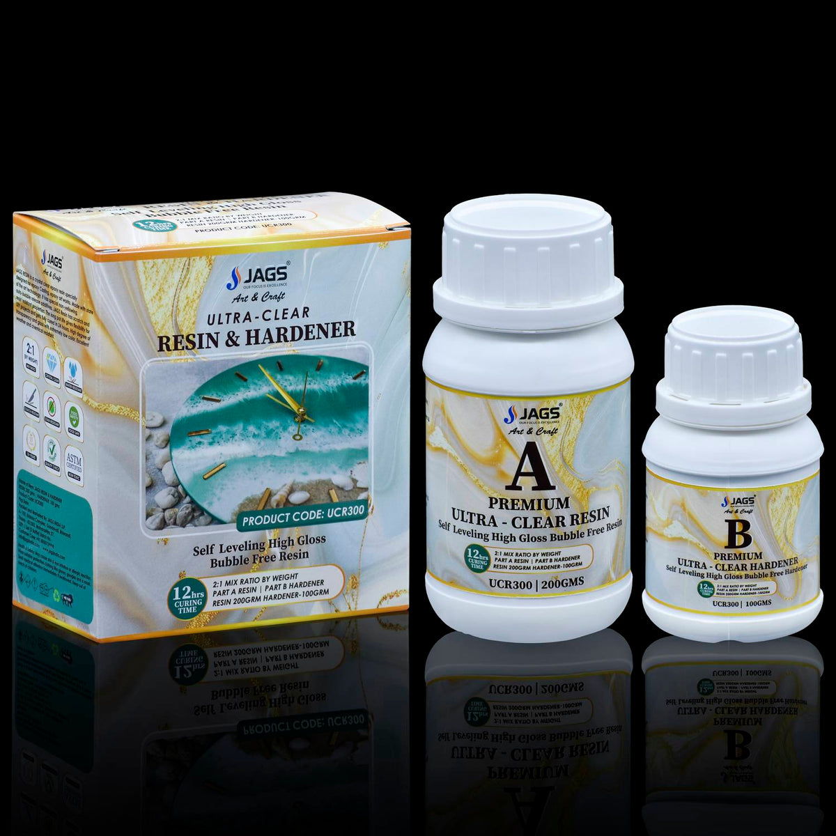Ultra Clear Set Resin 200Gms Hardener 100Gms Ucr300