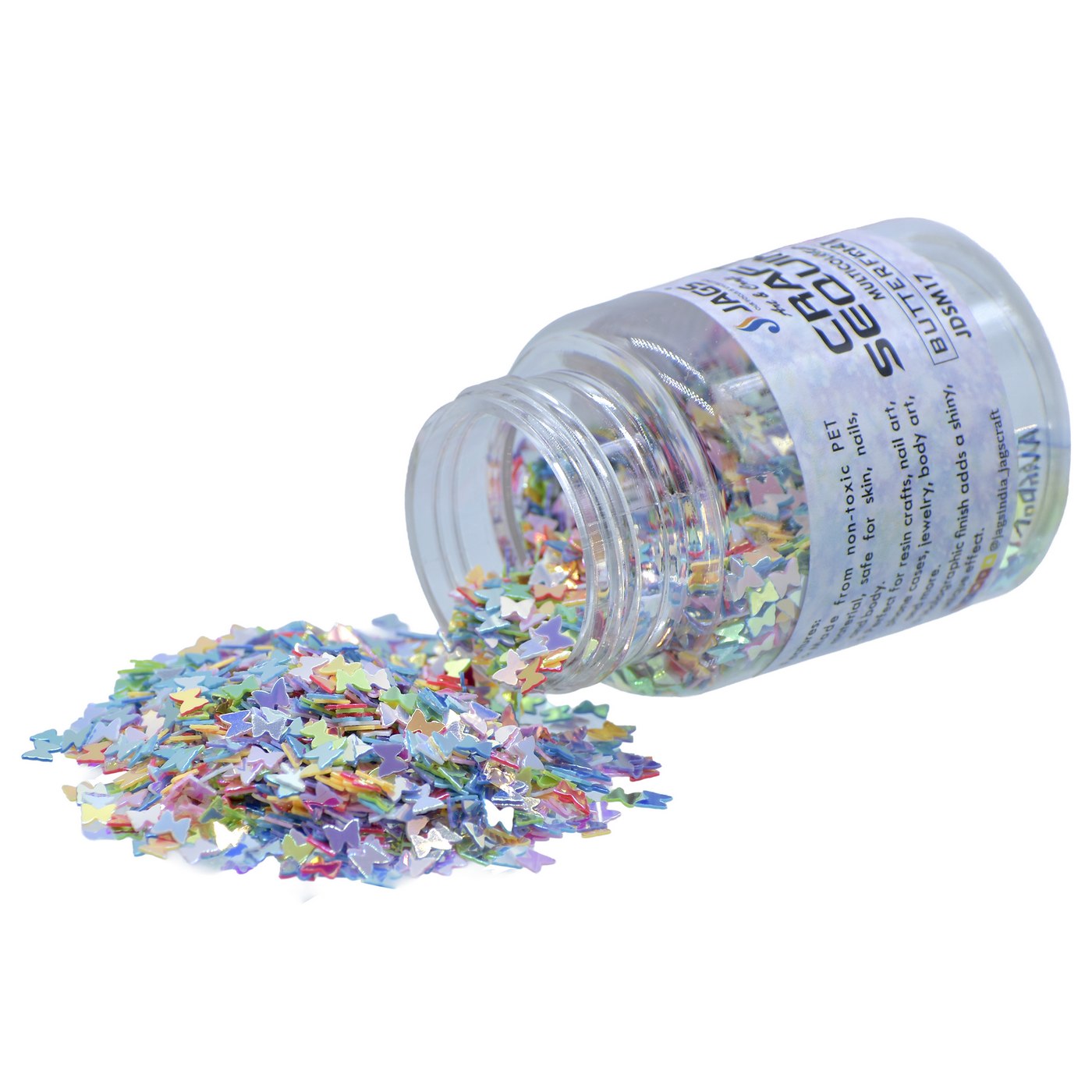 Jags Craft Sequins Multi Colour 20Gms Butterfly 4Mm Jdsm17