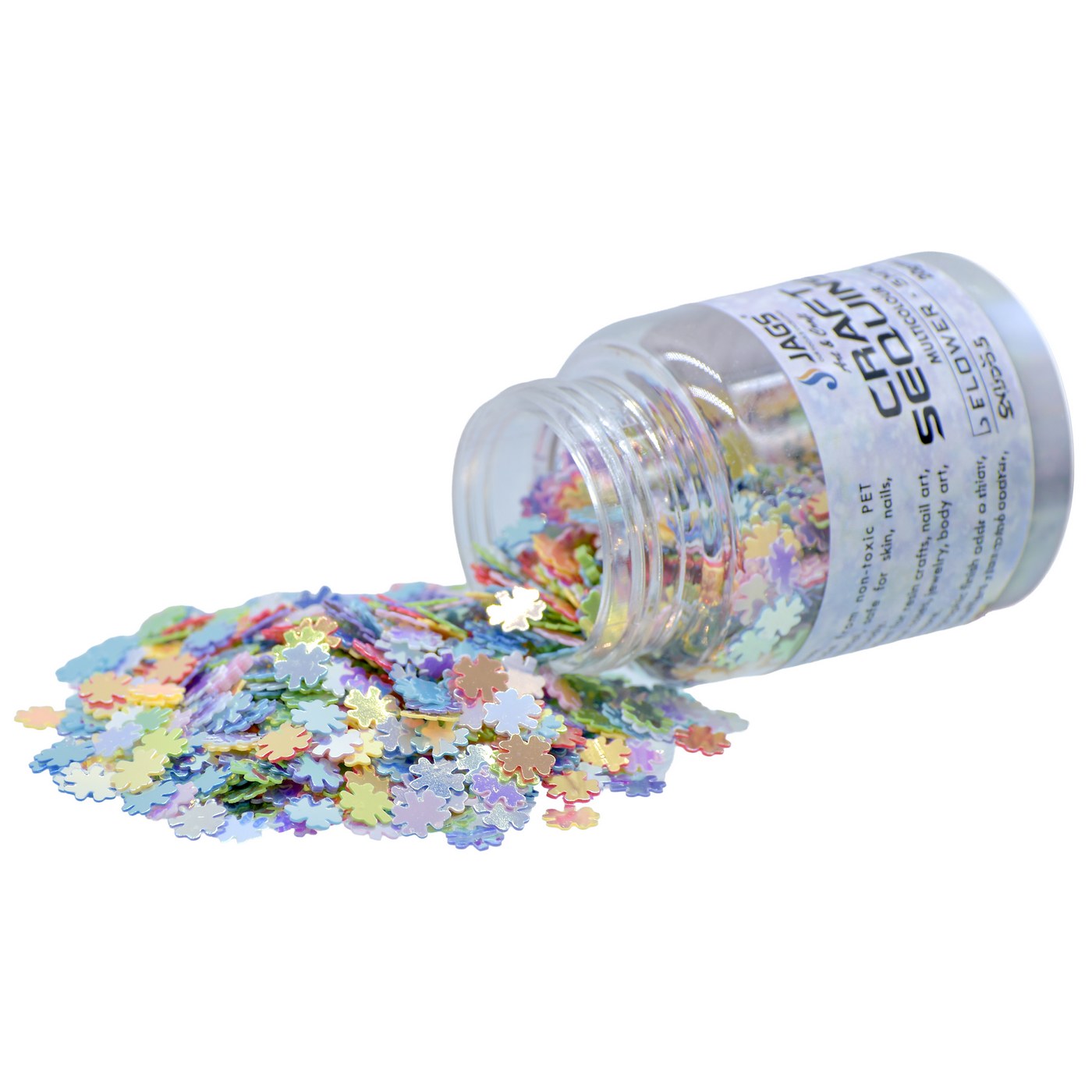 Jags Craft Sequins Multi Colour 20Gms Flower 5Mm Jdsm15