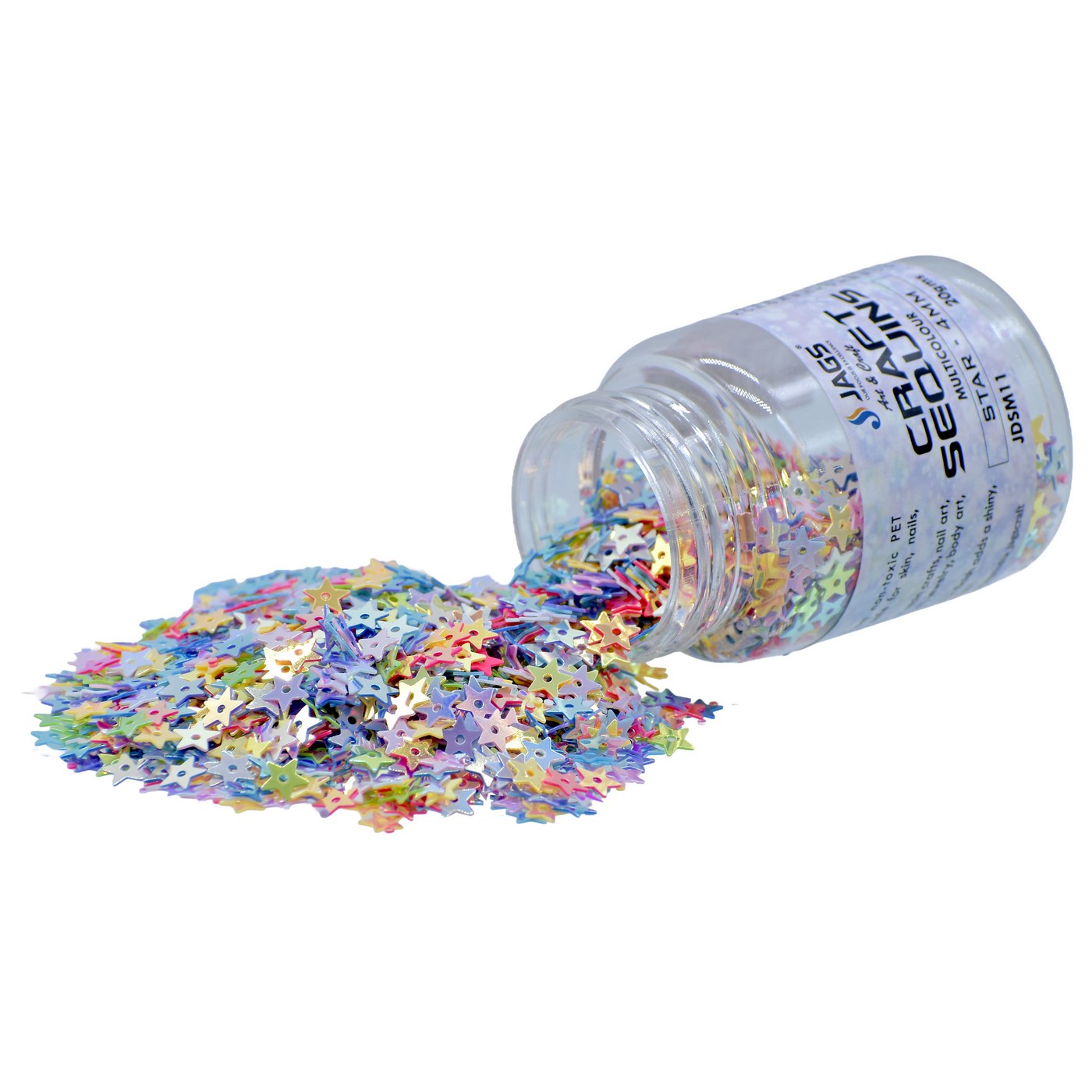 Jags Craft Sequins Multi Colour 20Gms Star 4Mm Jdsm11