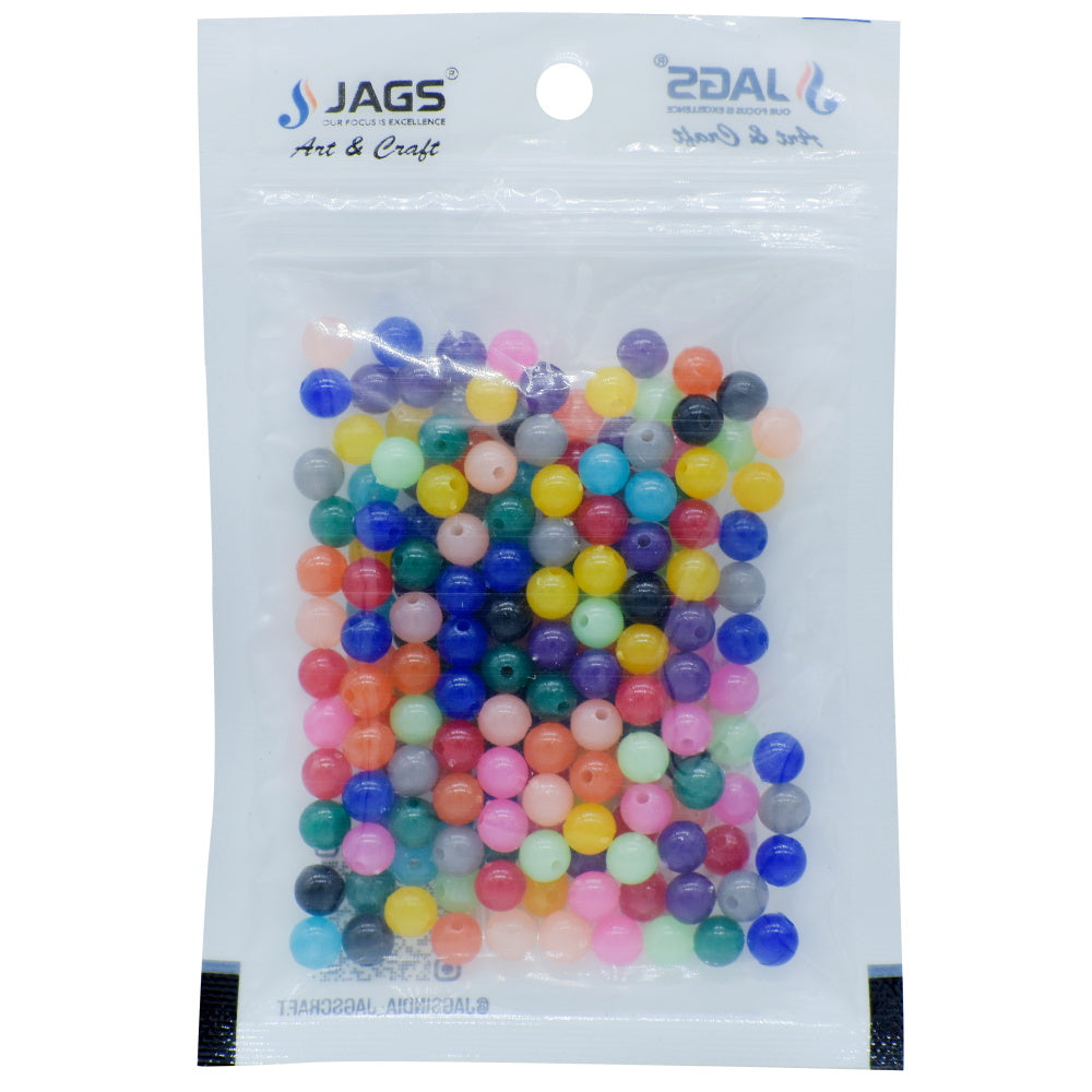 Jags Craft Beads Round Multi Colours 6Mm 20Gsm Jcbr04