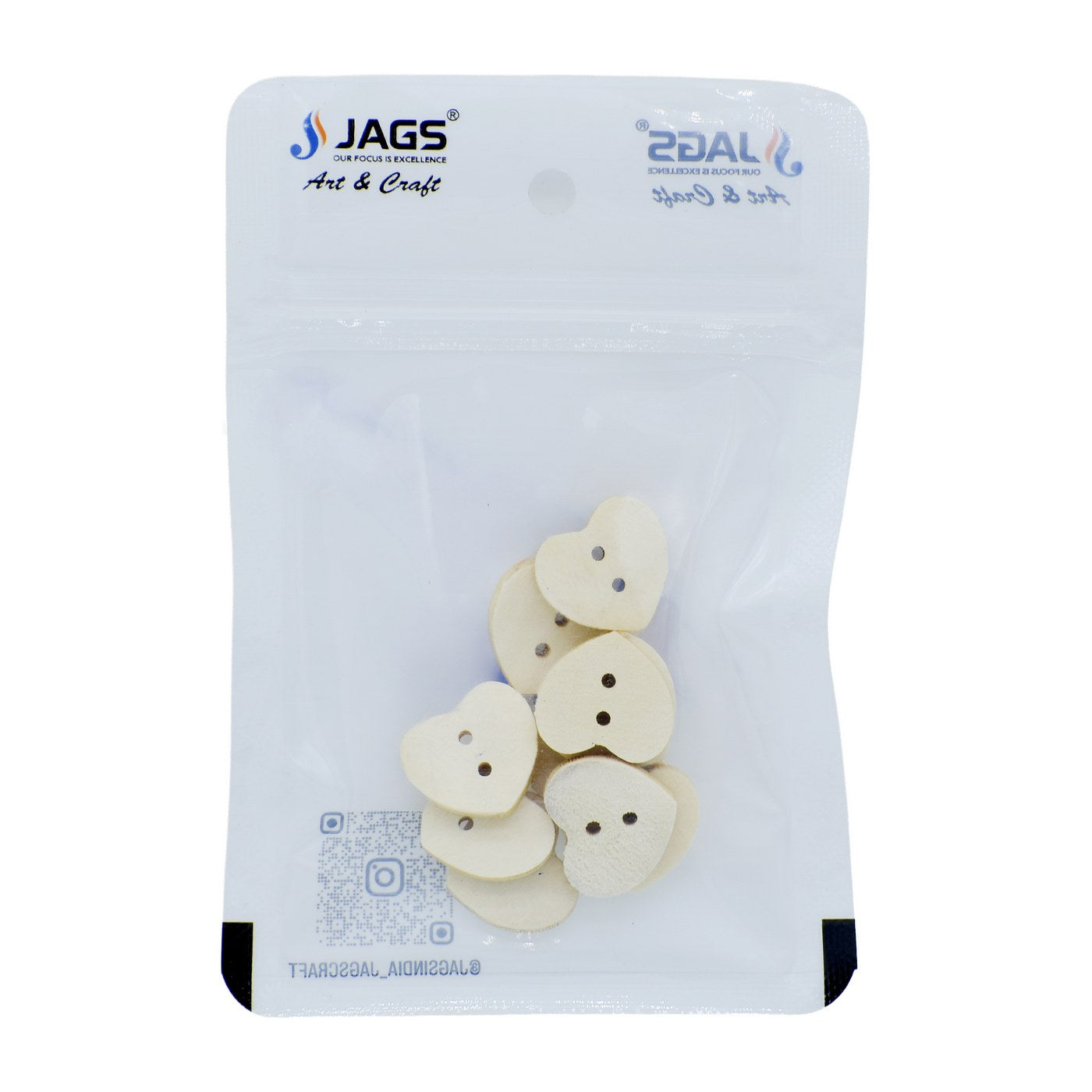 Jags Craft Decorative Button Heart 10Pc Jcdbh16Mm