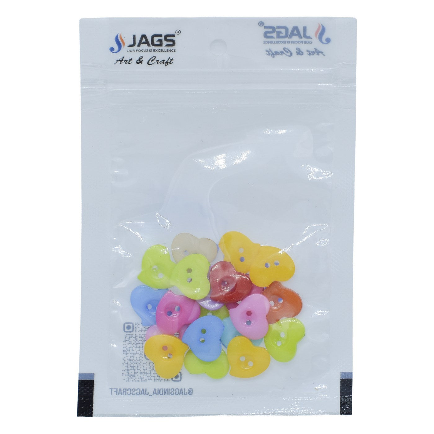 Jags Craft Decorative Button Heart 20L 20Pc Jcdbp11