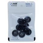 Jags Craft Decorative Button Round Black 10Pc Jcdbd20Mm