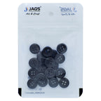 Jags Craft Decorative Button Round Black 20Pc Jcdbd13Mm