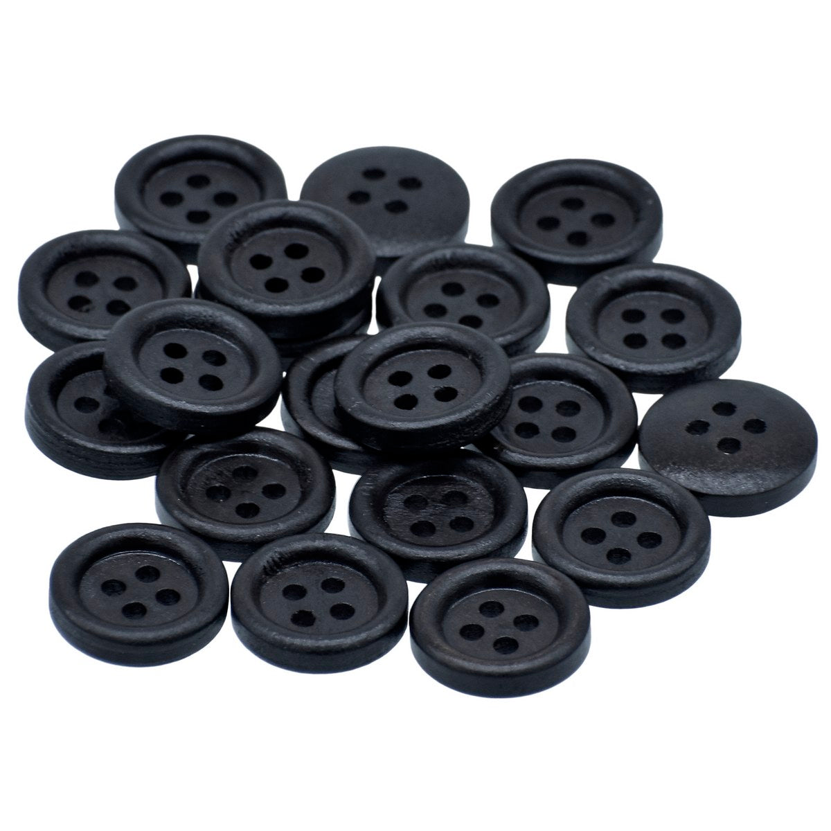 Jags Craft Decorative Button Round Black 20Pc Jcdbd15Mm