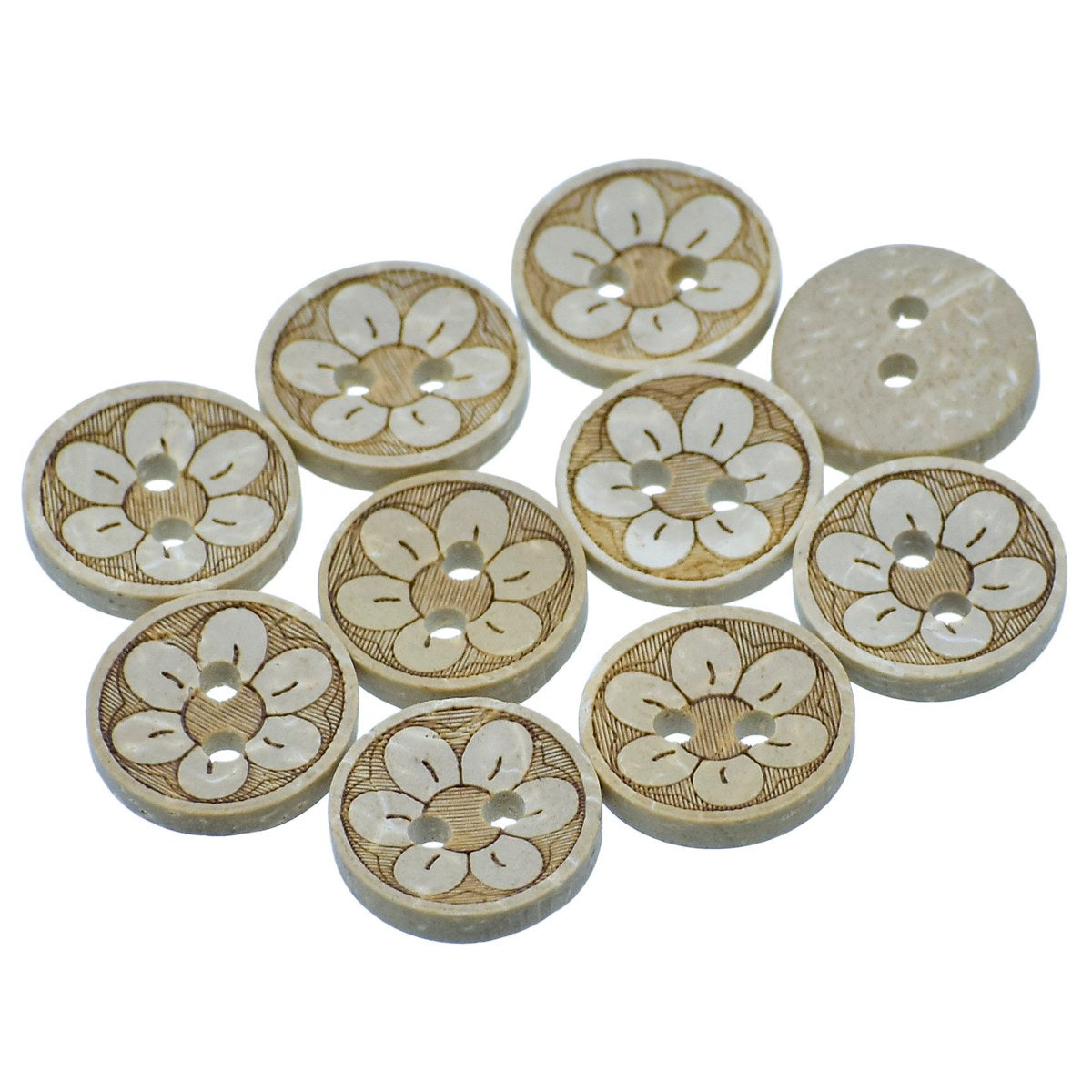 Jags Craft Decorative Button Round Flower 20L 10Pc Jcdbp37
