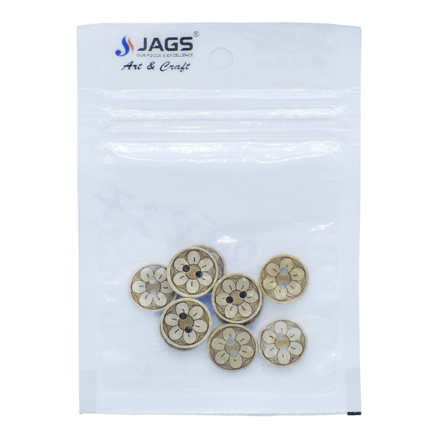 Jags Craft Decorative Button Round Flower 20L 10Pc Jcdbp37