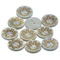 Jags Craft Decorative Button Round Flower 24L 10Pc Jcdbp43
