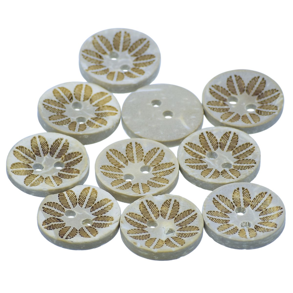 Jags Craft Decorative Button Round Flower 24L 10Pc Jcdbp43