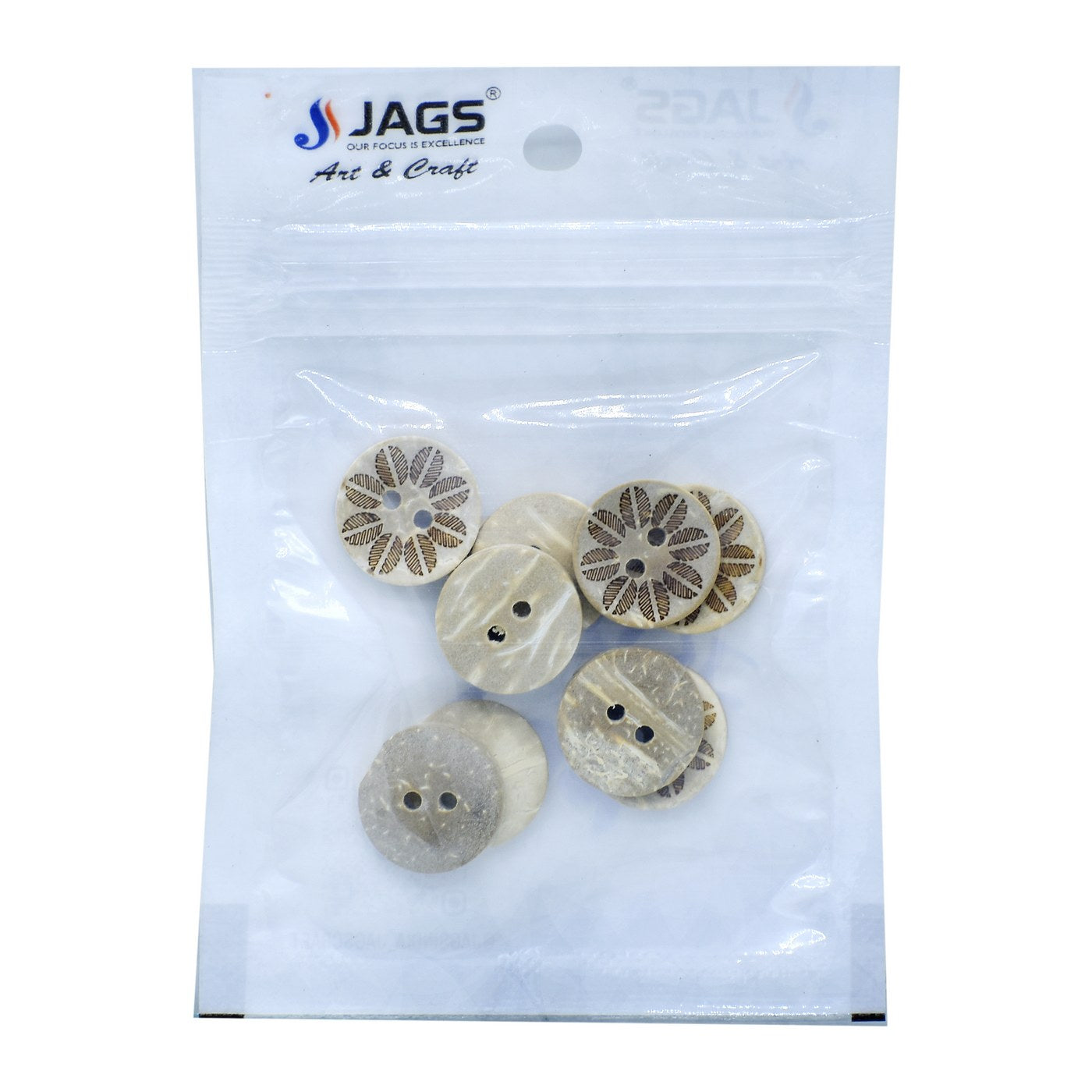 Jags Craft Decorative Button Round Flower 24L 10Pc Jcdbp43