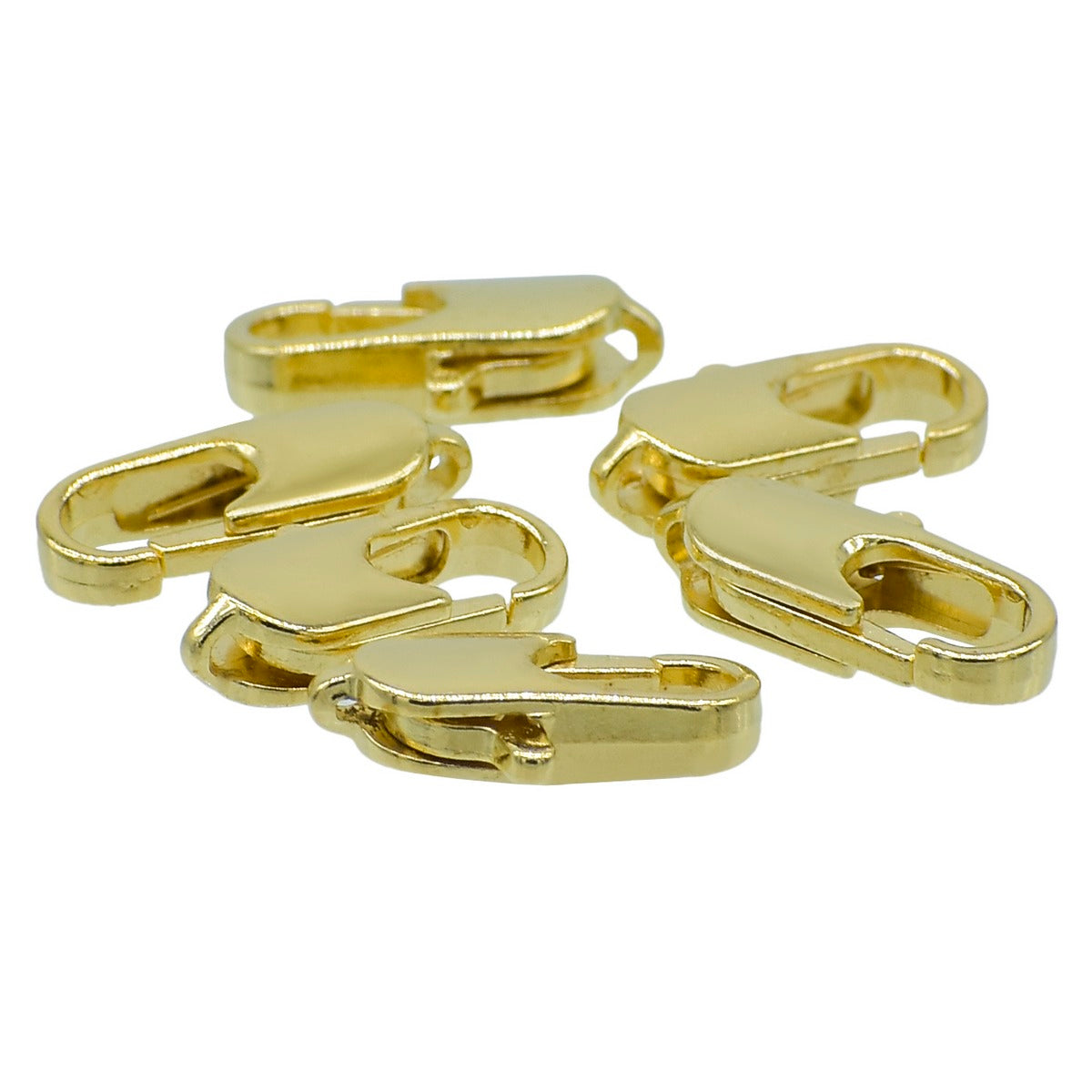 Imitation Jewellery Lopster Claw Clasps Golden 6Pc Ijlh-05