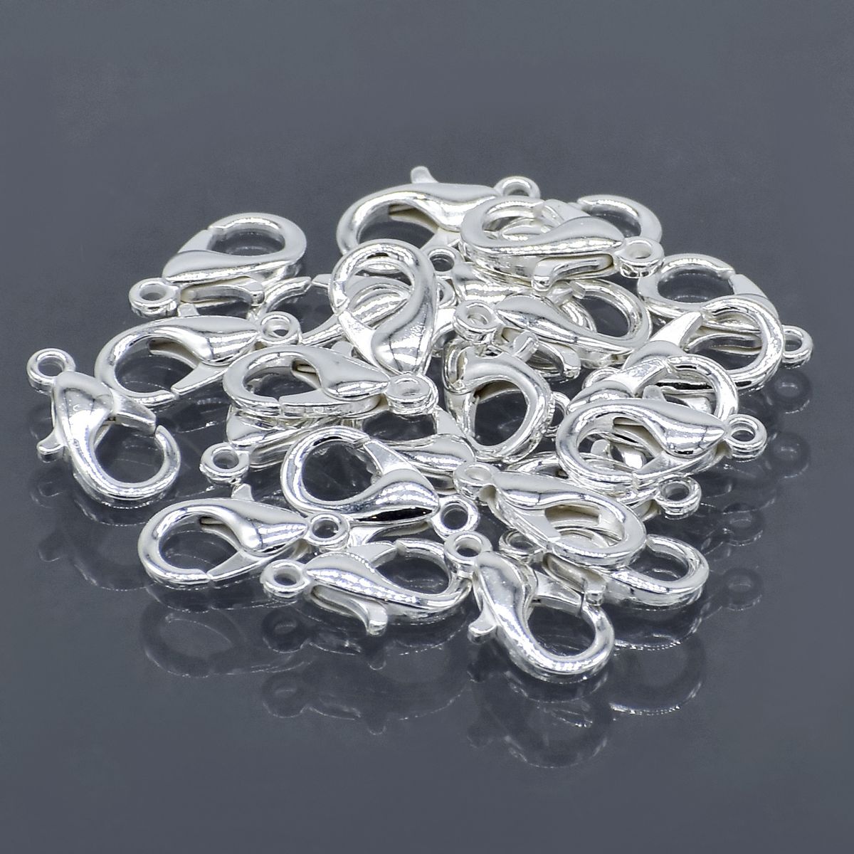 Imitation Jewellery Lopster Claw Clasps Silver 25Pc Ijlh-01
