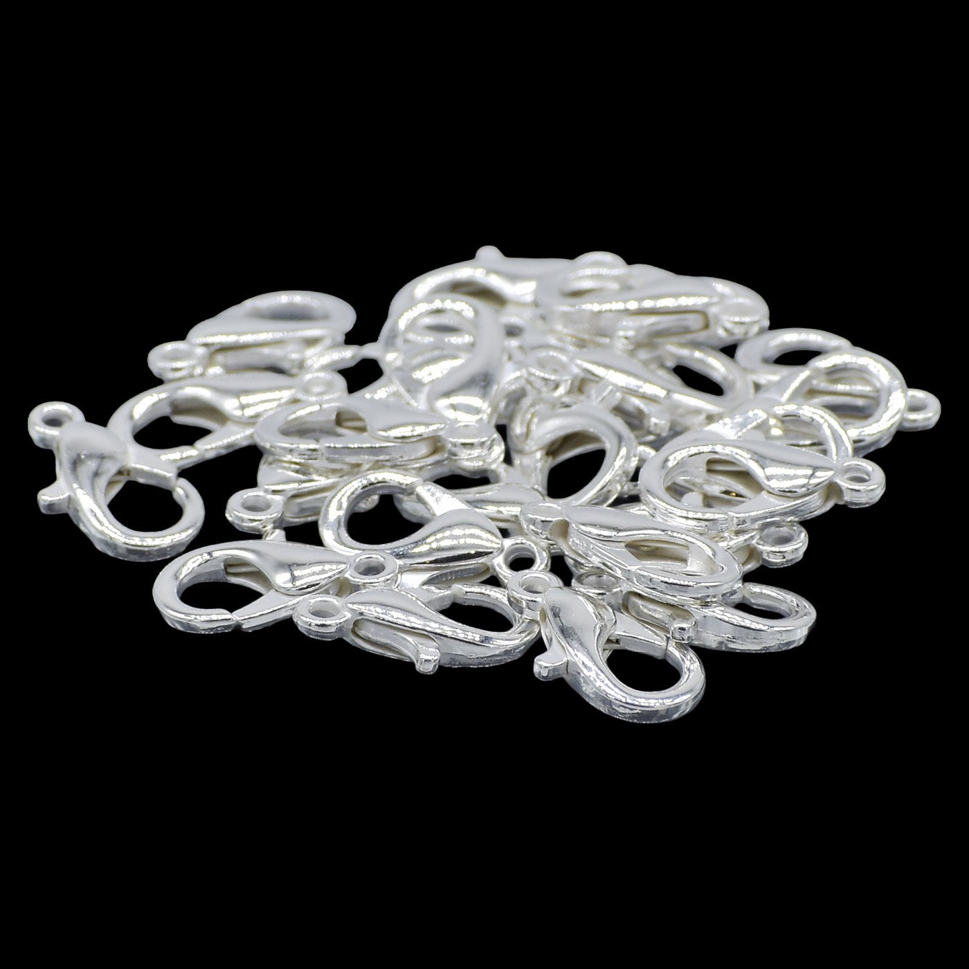 Imitation Jewellery Lopster Claw Clasps Silver 25Pc Ijlh-01