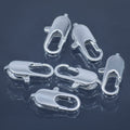 Imitation Jewellery Lopster Claw Clasps Silver 6Pc Ijlh-04