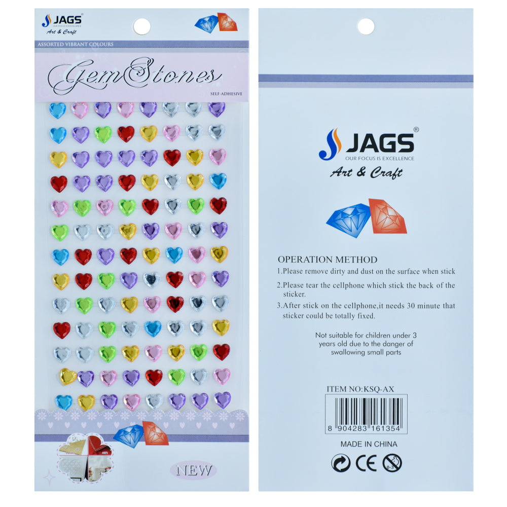 Jags Gem Stones Sticker Heart Multicolour Ksq-Ax