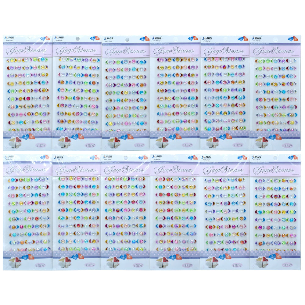 Jags Gem Stones Sticker Moon & Flower Multicolour Zw-Dc