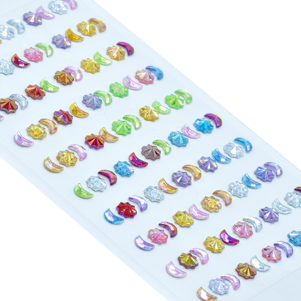Jags Gem Stones Sticker Moon & Flower Multicolour Zw-Dc