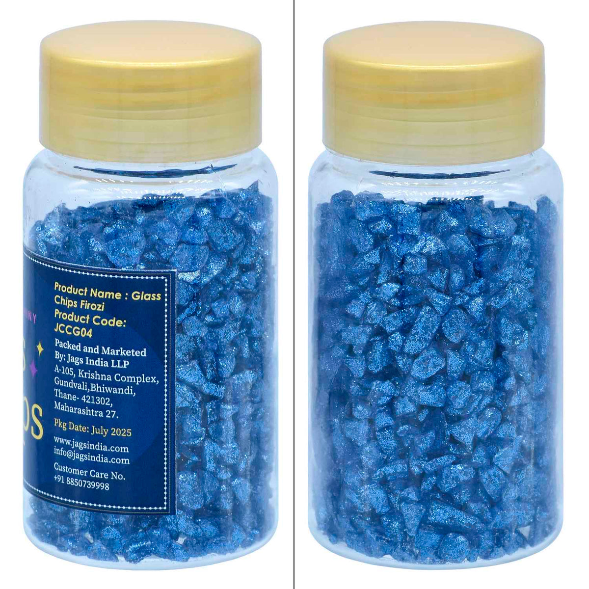 Jags Colour Coating Glass Chips 100Gram Firoziglitter Jccg04