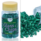 Jags Colour Coating Glass Chips 100Gram Green Glitter Jccg05