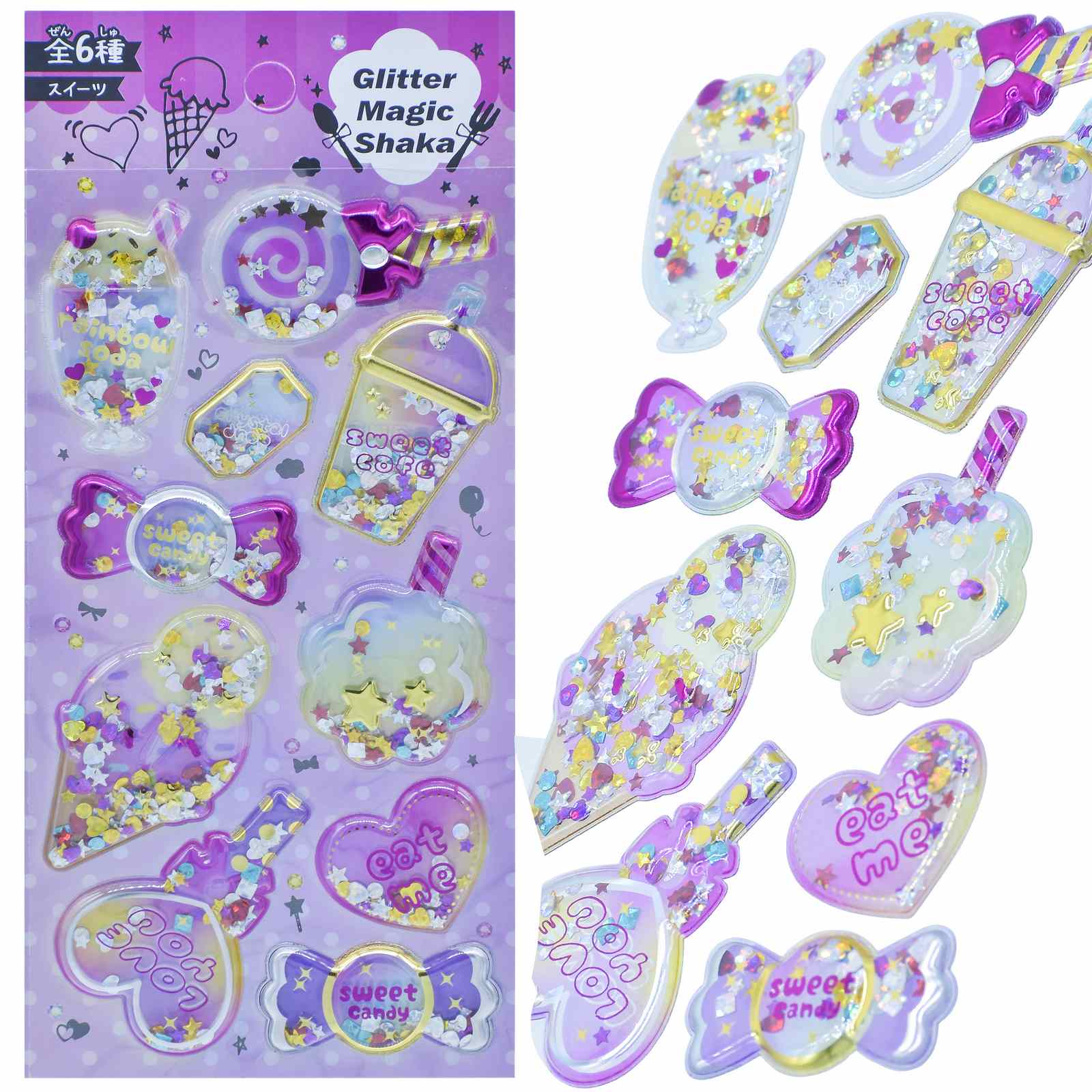 Stickers Glitter Magic Shaka Xl-Clg