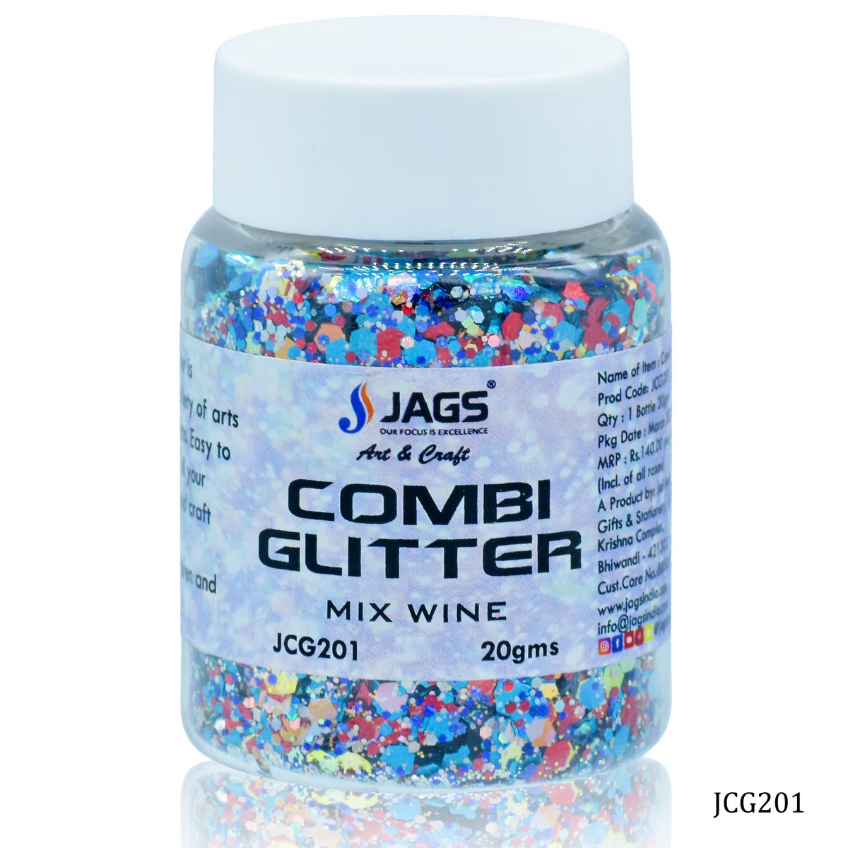 Jags Combi Glitter 20Gsm Mix Wine Jcg201