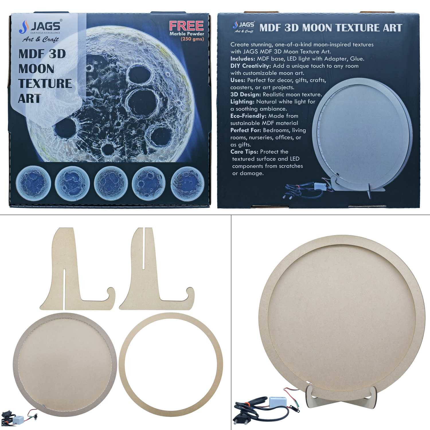 Mdf Moon Making Light Round Base 12 InchesMfwl00
