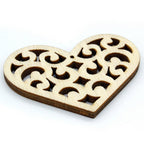 Wooden Craft Heart Design Big 6Pcs Wc-7