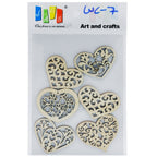 Wooden Craft Heart Design Big 6Pcs Wc-7