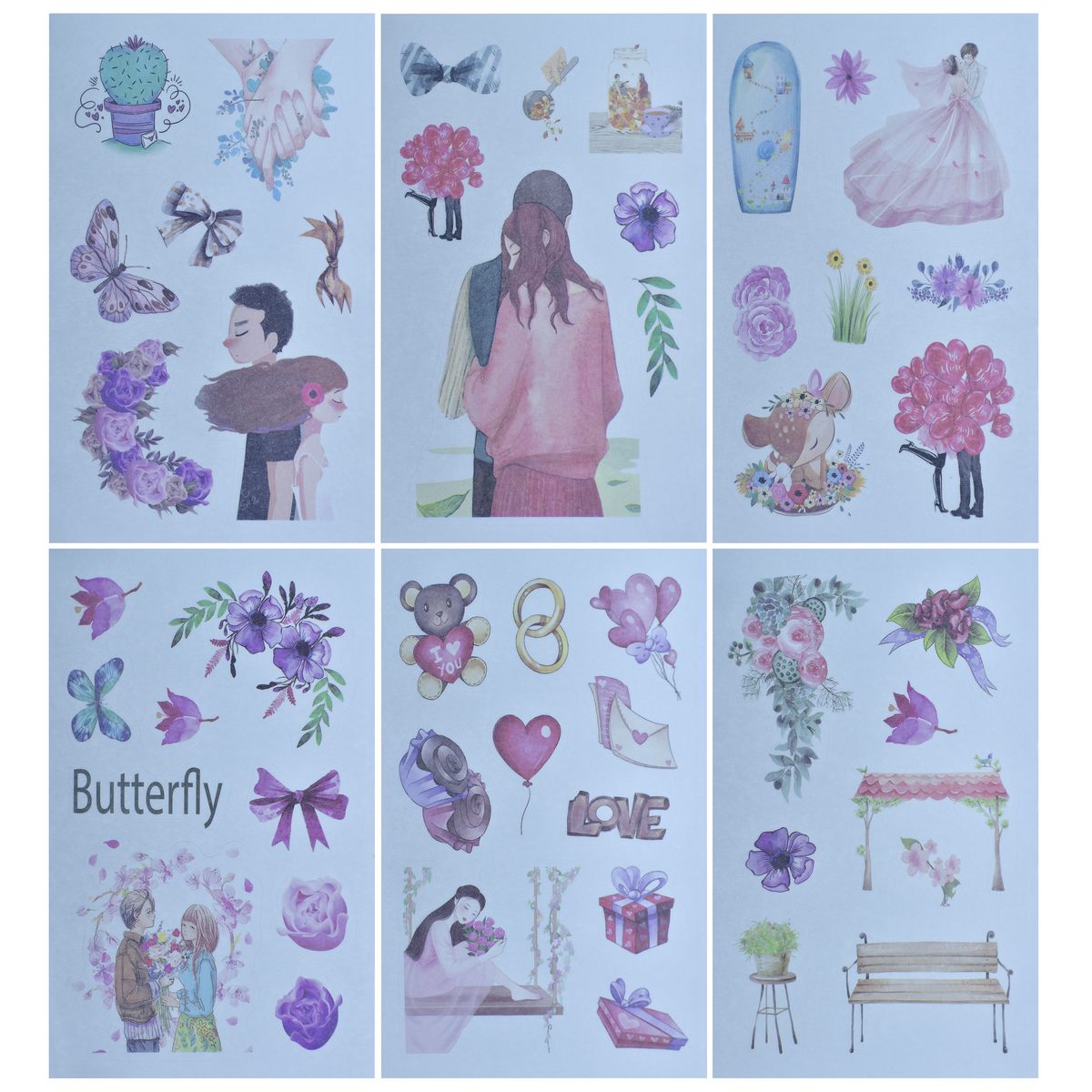 Stickers Journal Summer Season Mix Design 6Pcs Bl-6Pcs