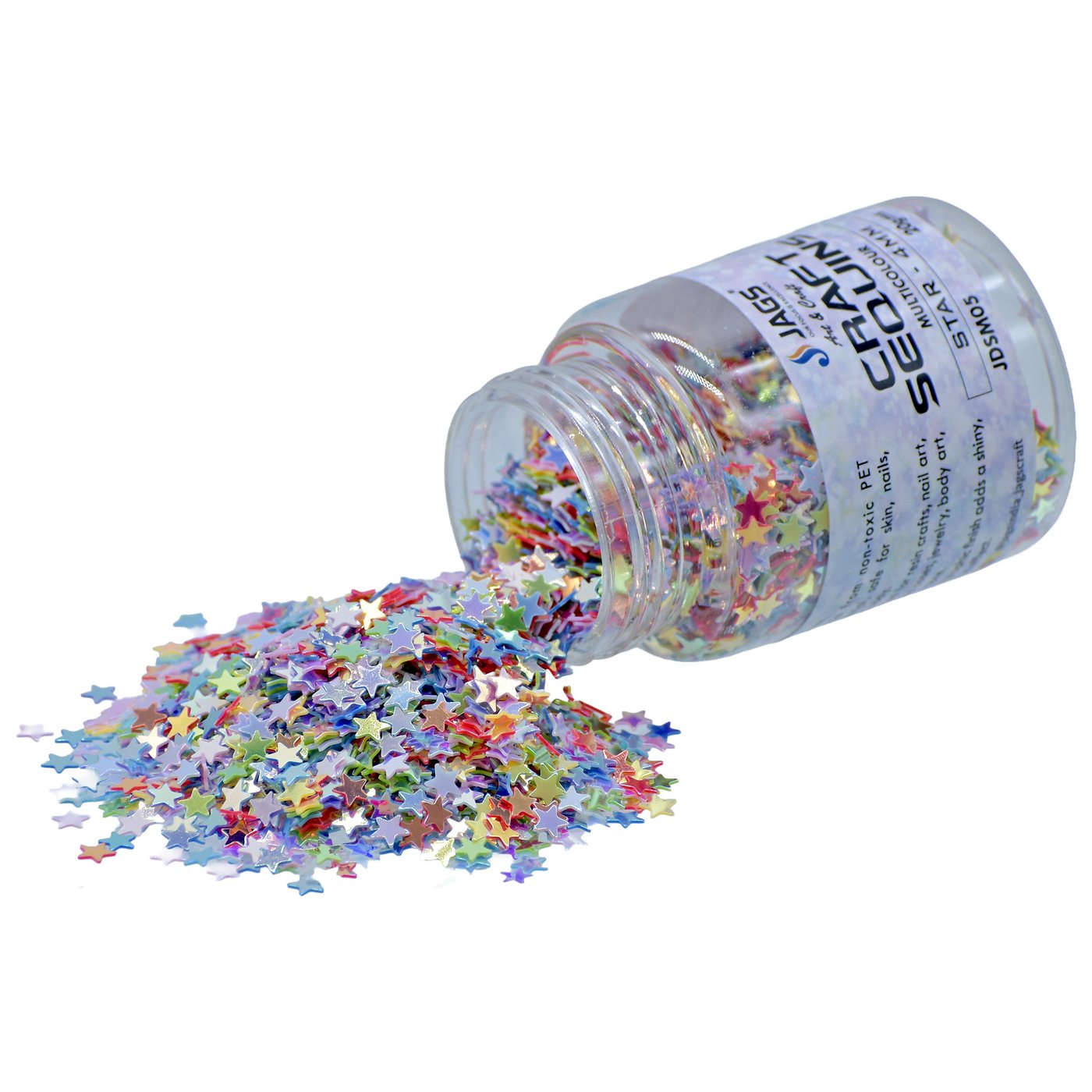 Jags Craft Sequins Multi Colour 20Gms Star 4Mm Jdsm05