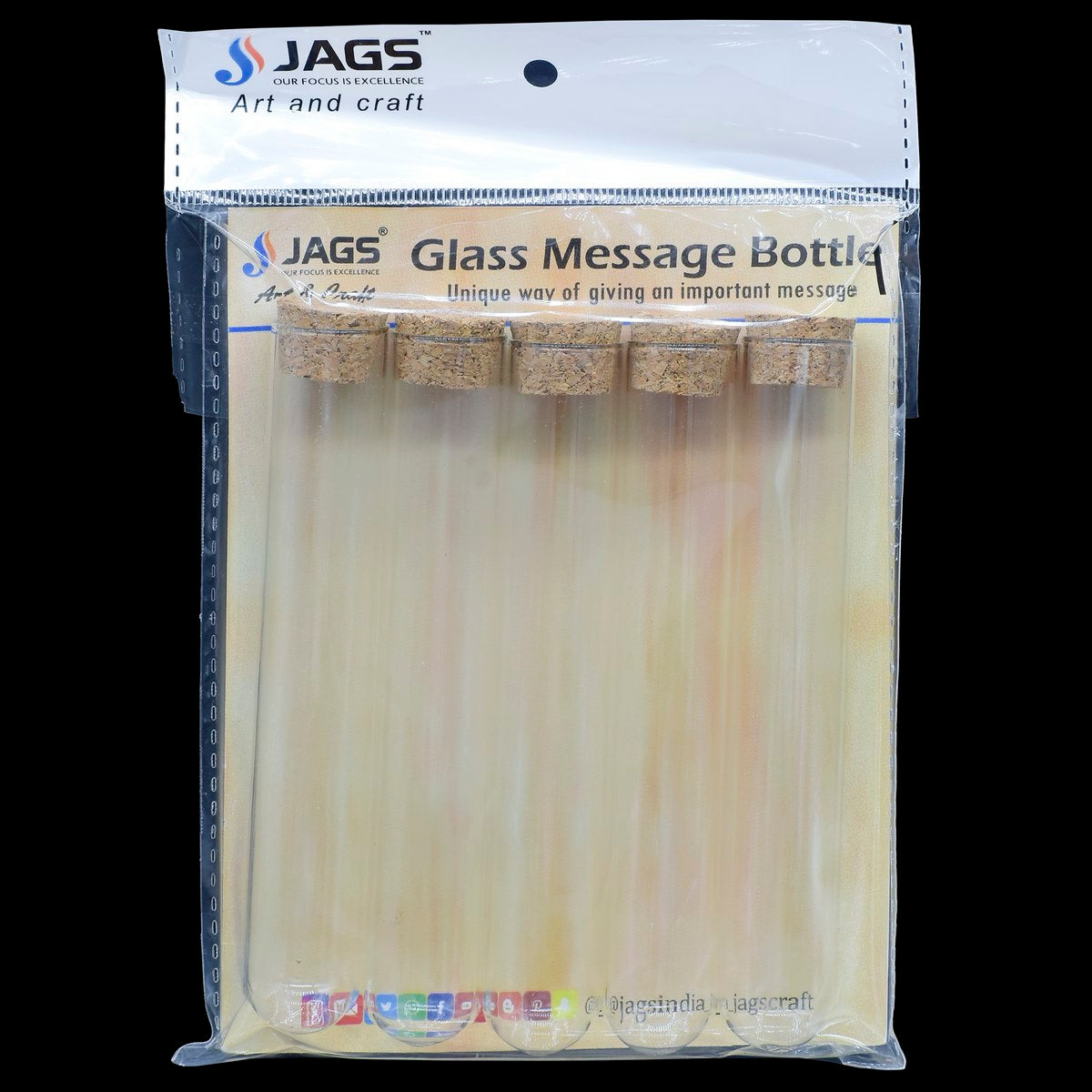 Glass Messages Bottle 5 Pcs Set 20*120 120Mm Gmb20X120