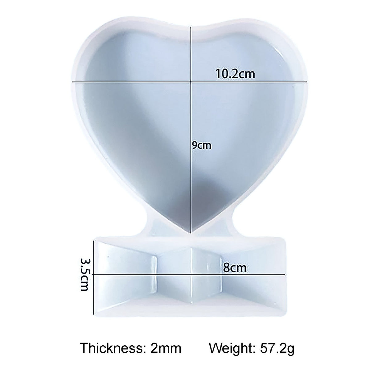 Jags Silicone Mould Heart With Stand JSM116
