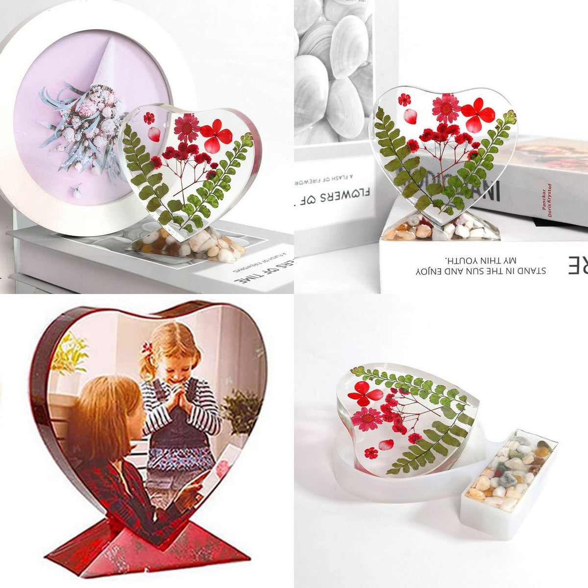 Jags Silicone Mould Heart With Stand JSM116