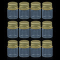 Mini Glass Bottles With Gold Cap 5ML 22X30MM 12 Pcs GB22X5ML