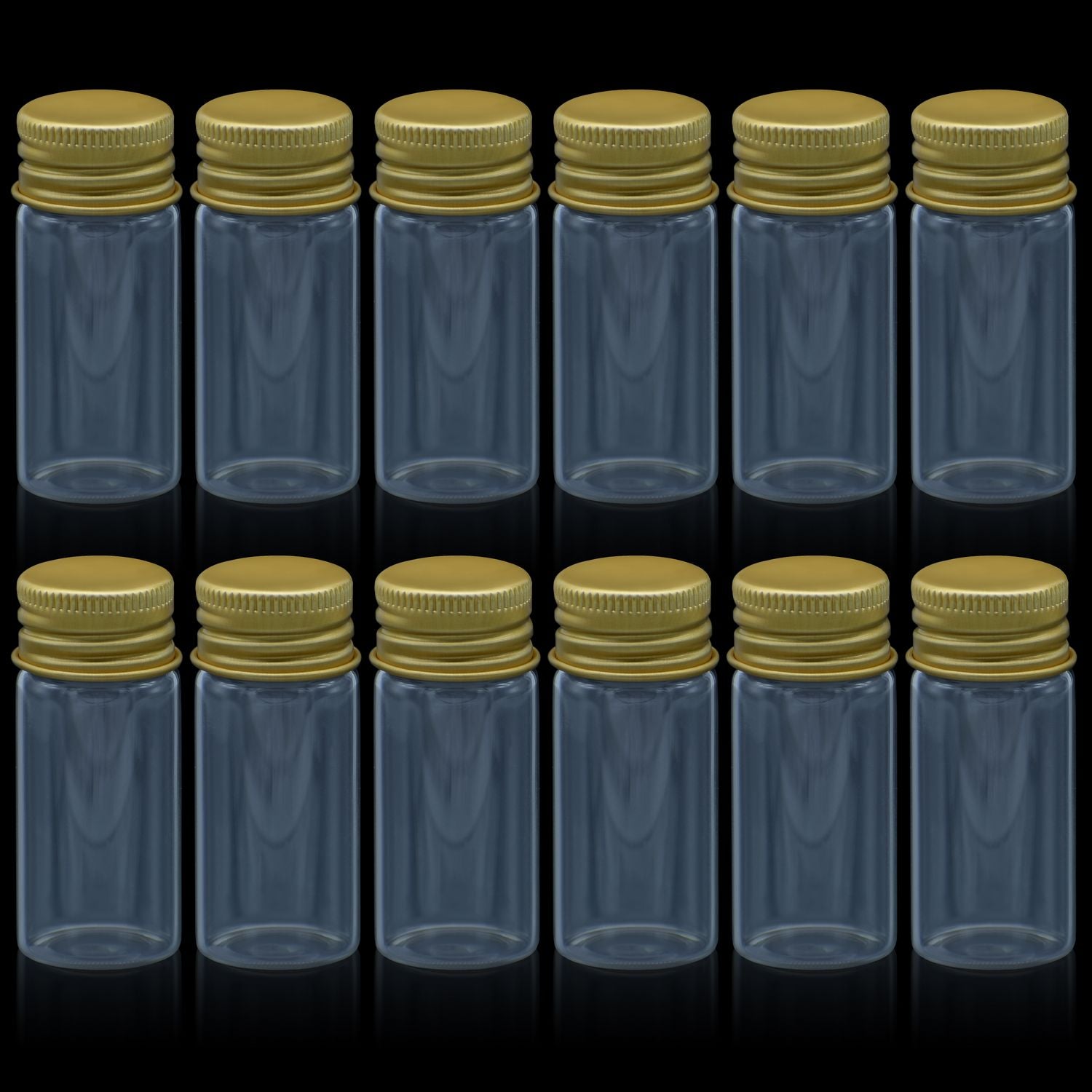 Mini Glass Bottles With Gold Cap 10ML 22X50MM 8Pcs GB22X10ML