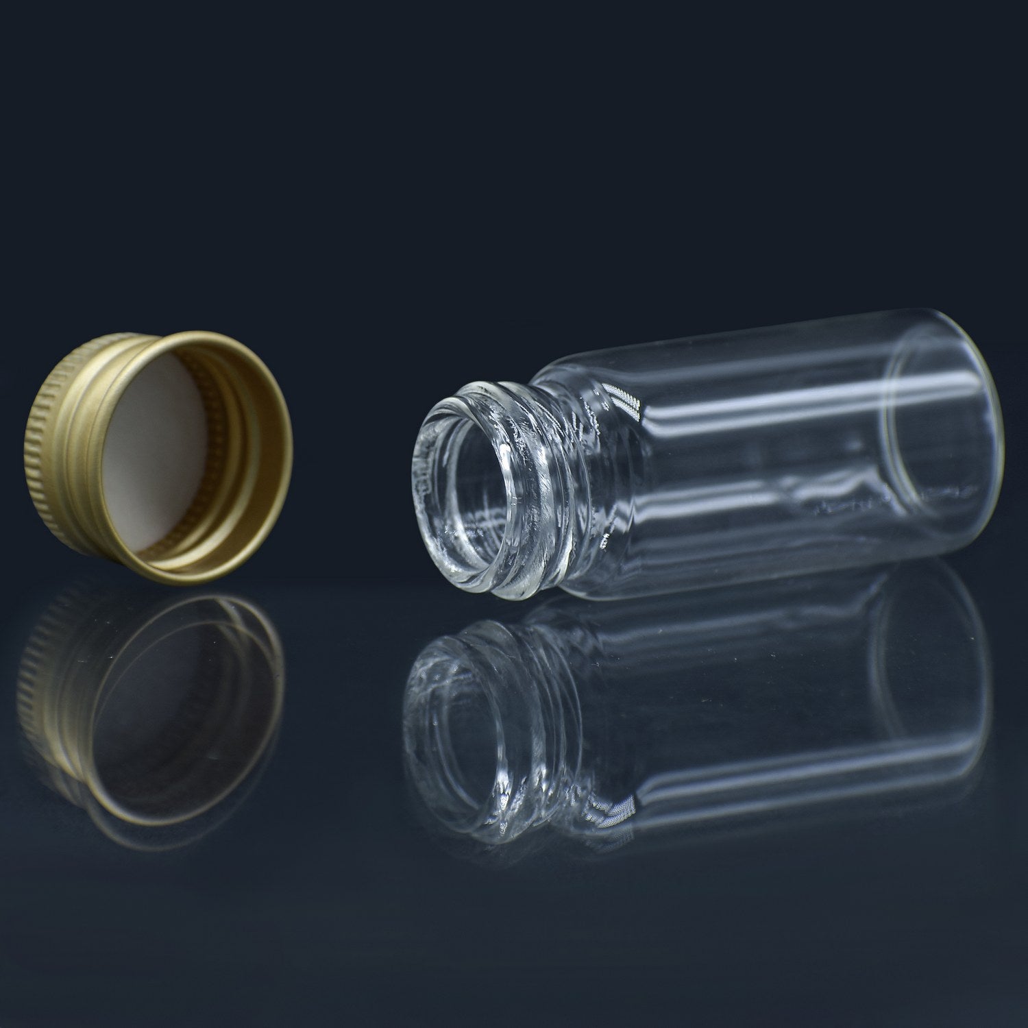 Mini Glass Bottles With Gold Cap 10ML 22X50MM 8Pcs GB22X10ML