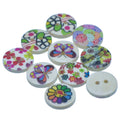 Jags Craft Decorative Button Round Printed 24L 10Pc JCDBP44