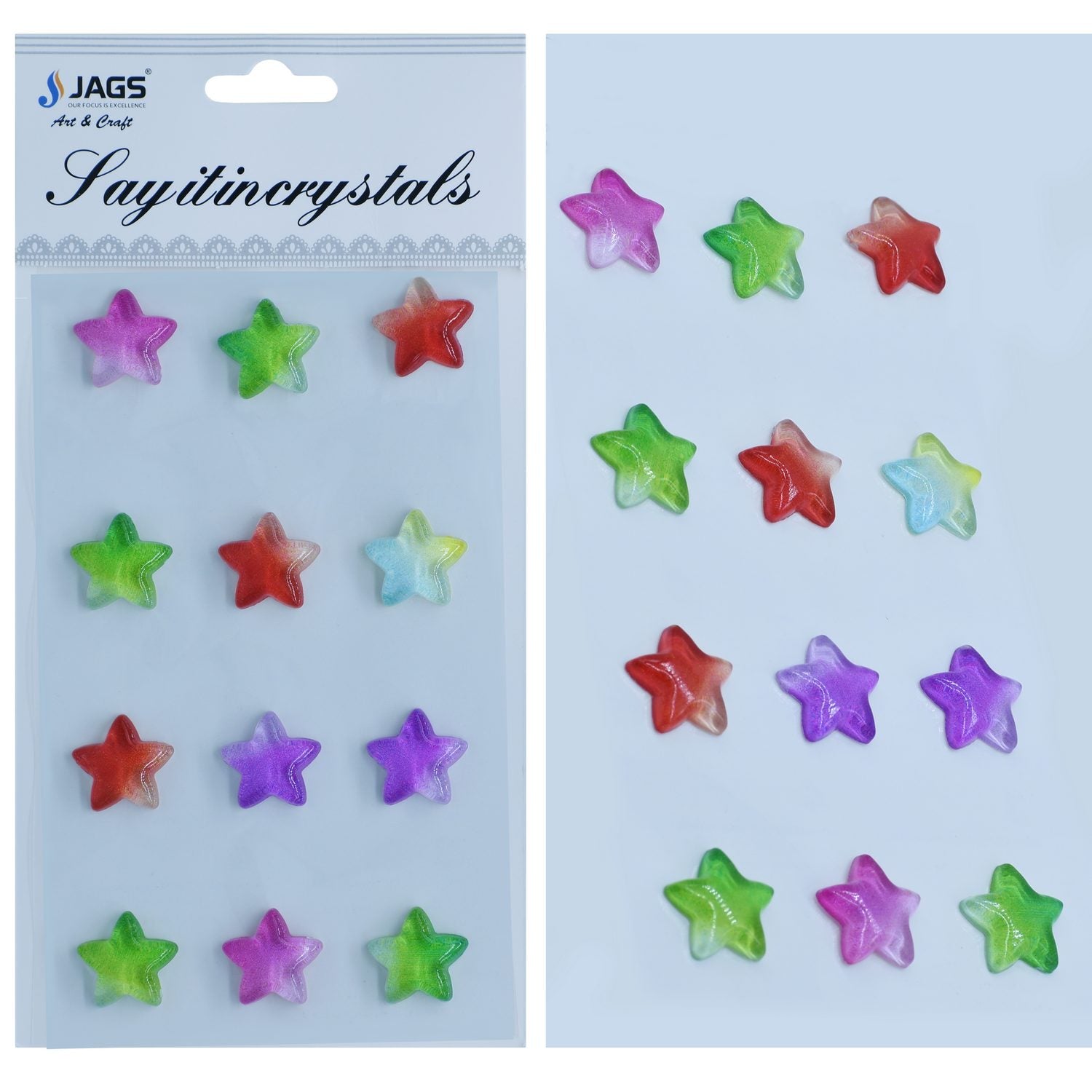 Sticker Crystal Star Multi Colour JB58-E