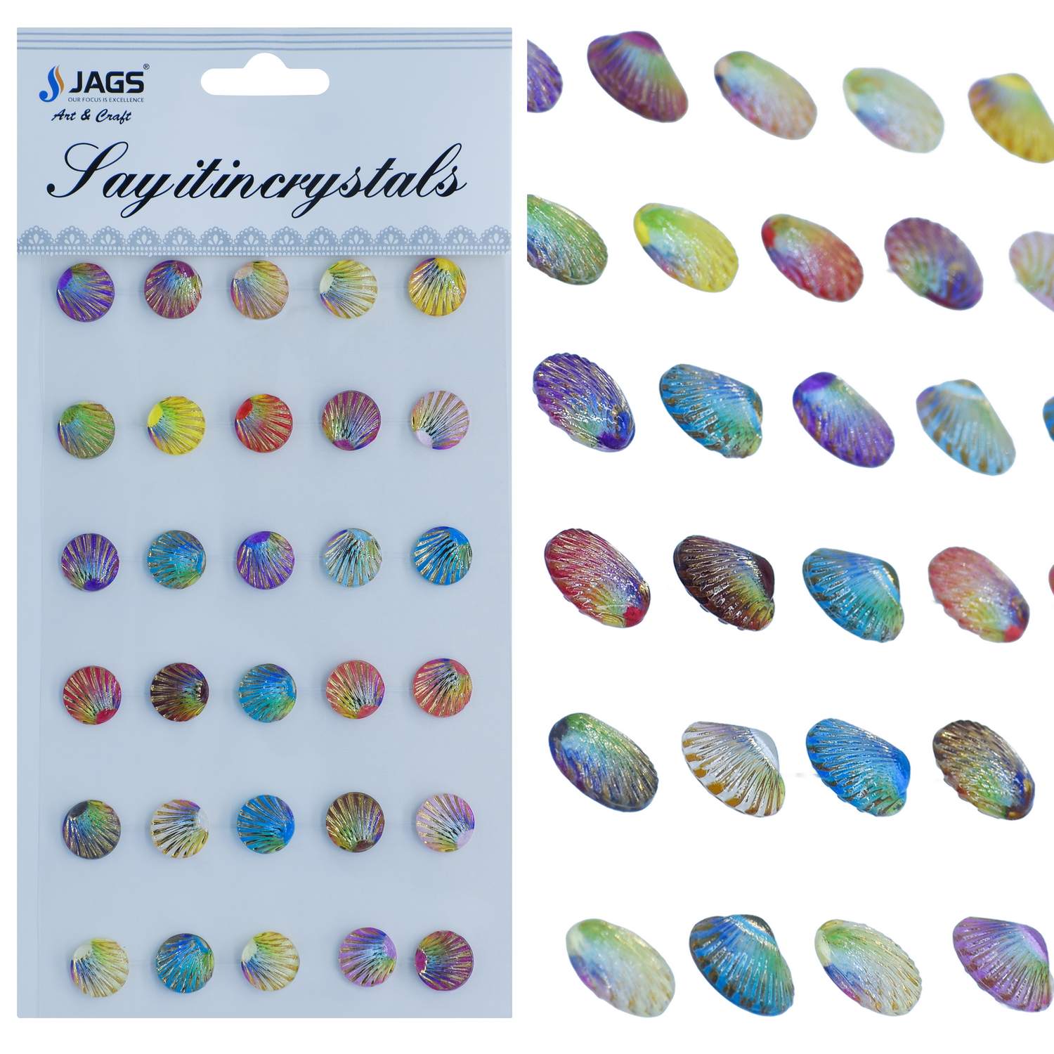 Sticker Crystal Shells Multi Colour JB58-I