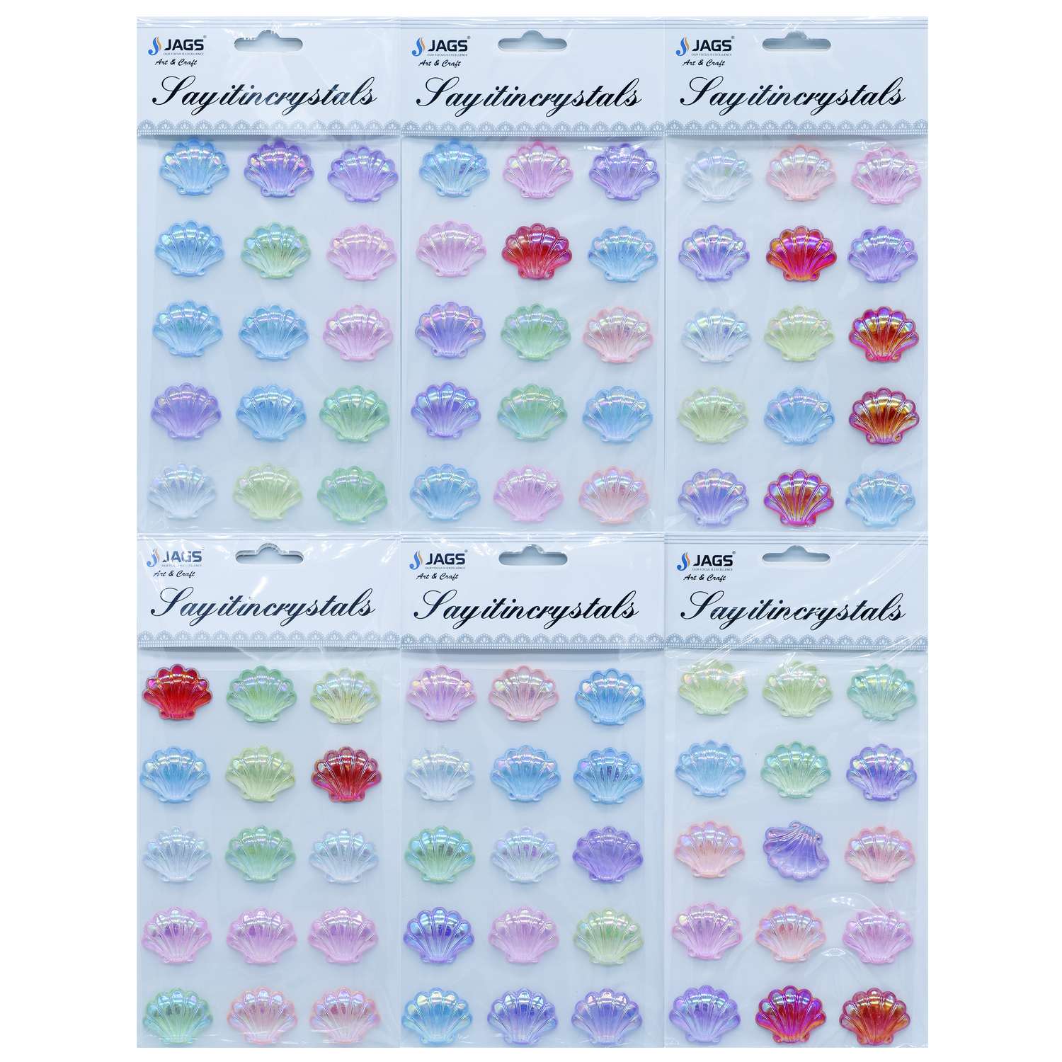 Sticker Crystal Shells Multi Colour JB58-N