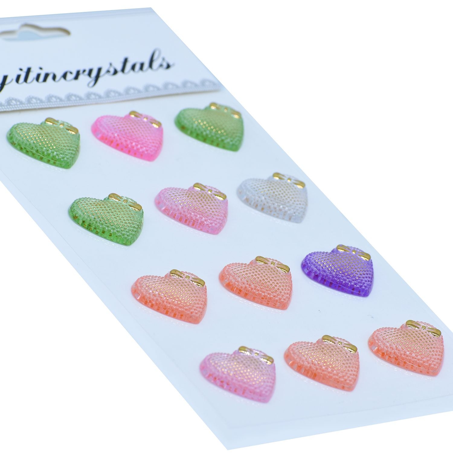 Sticker Crystal Heart Multi Colour JB58-H