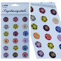 Sticker Crystal Round Flower Multi Colour JB58-K