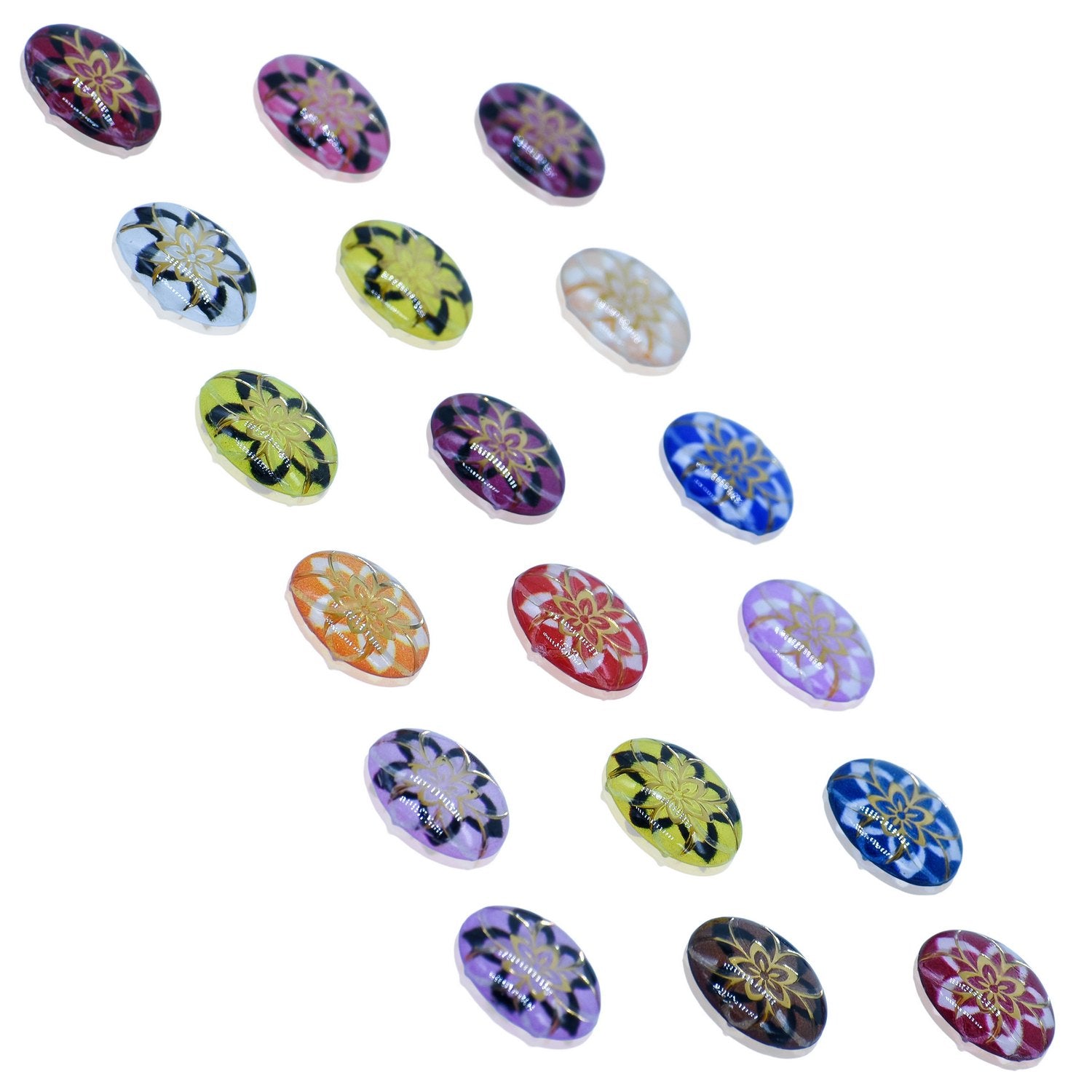 Sticker Crystal Round Flower Multi Colour JB58-K