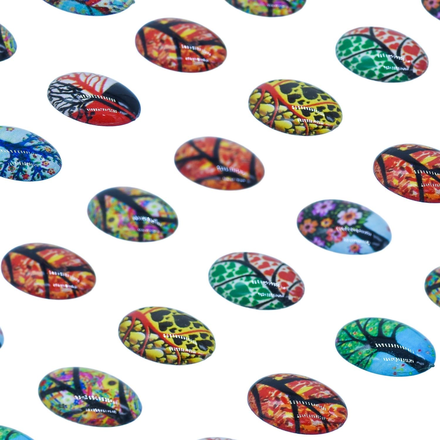 Sticker Crystal Ovel Tree Multi Colour JB58-U