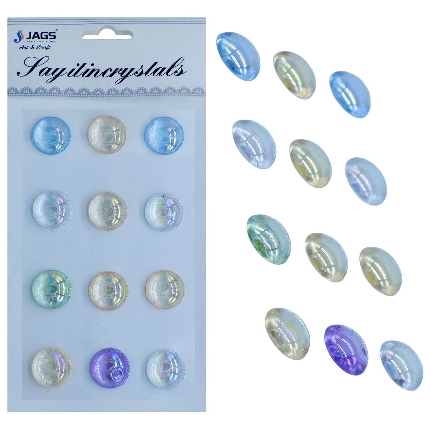 Sticker Crystal Round Star Multi Colour JB58-D