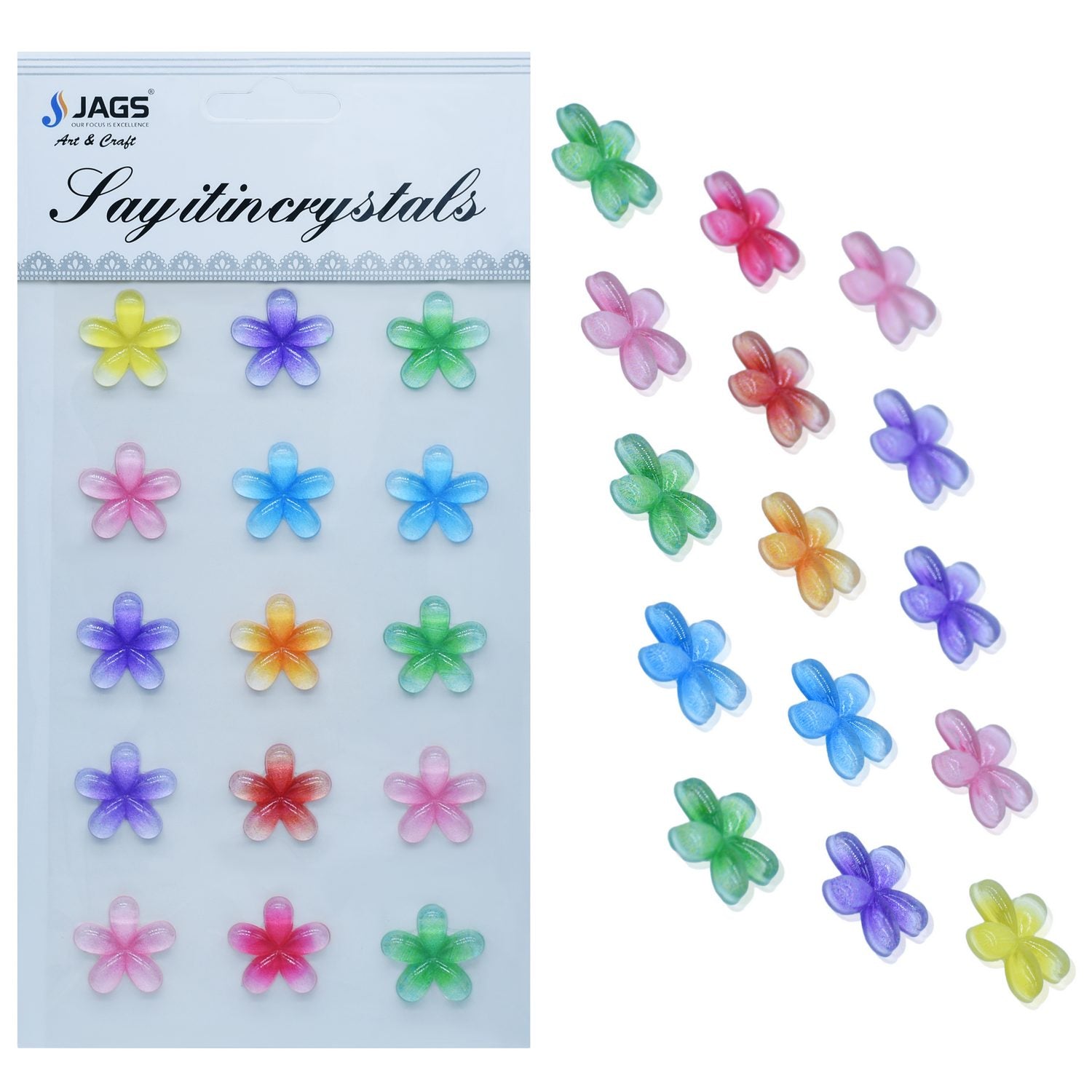 Sticker Crystal Flower Multi Colour JB58-B