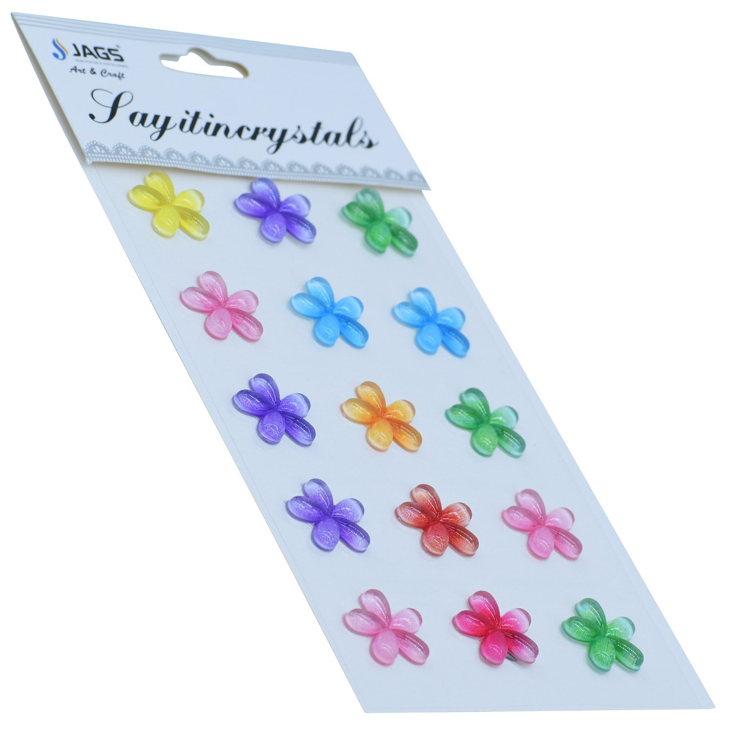 Sticker Crystal Flower Multi Colour JB58-B